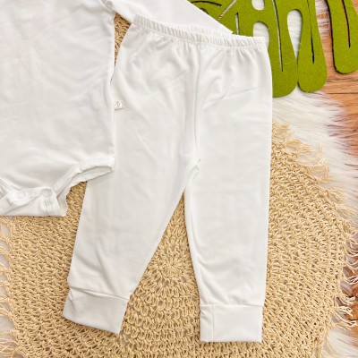 Conj. Body Manga Longa e Calça em Malha Térmica Thermo Dry - Branco